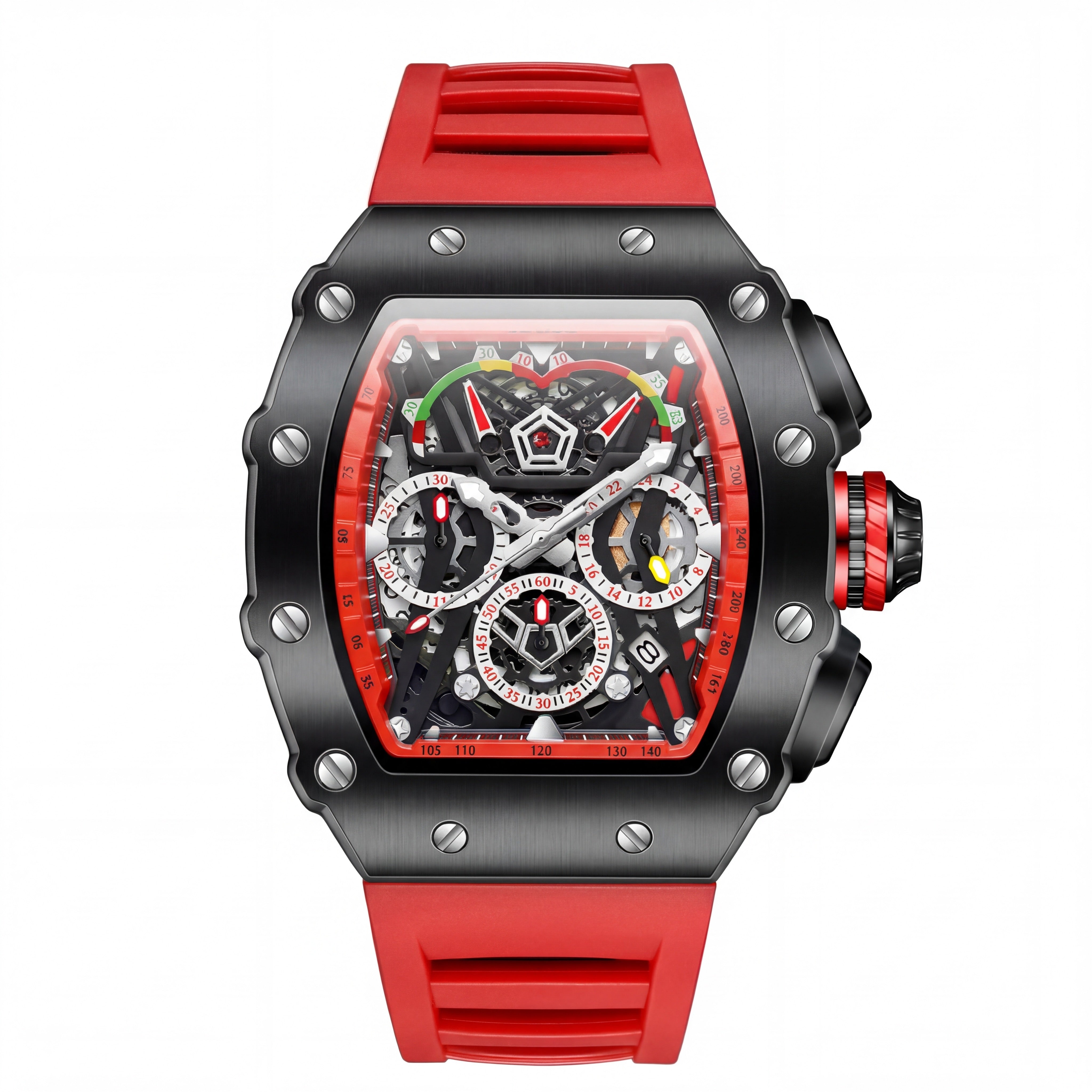 Raxton Surge Phantom 44mm | Black Forge Racing Red Skeleton