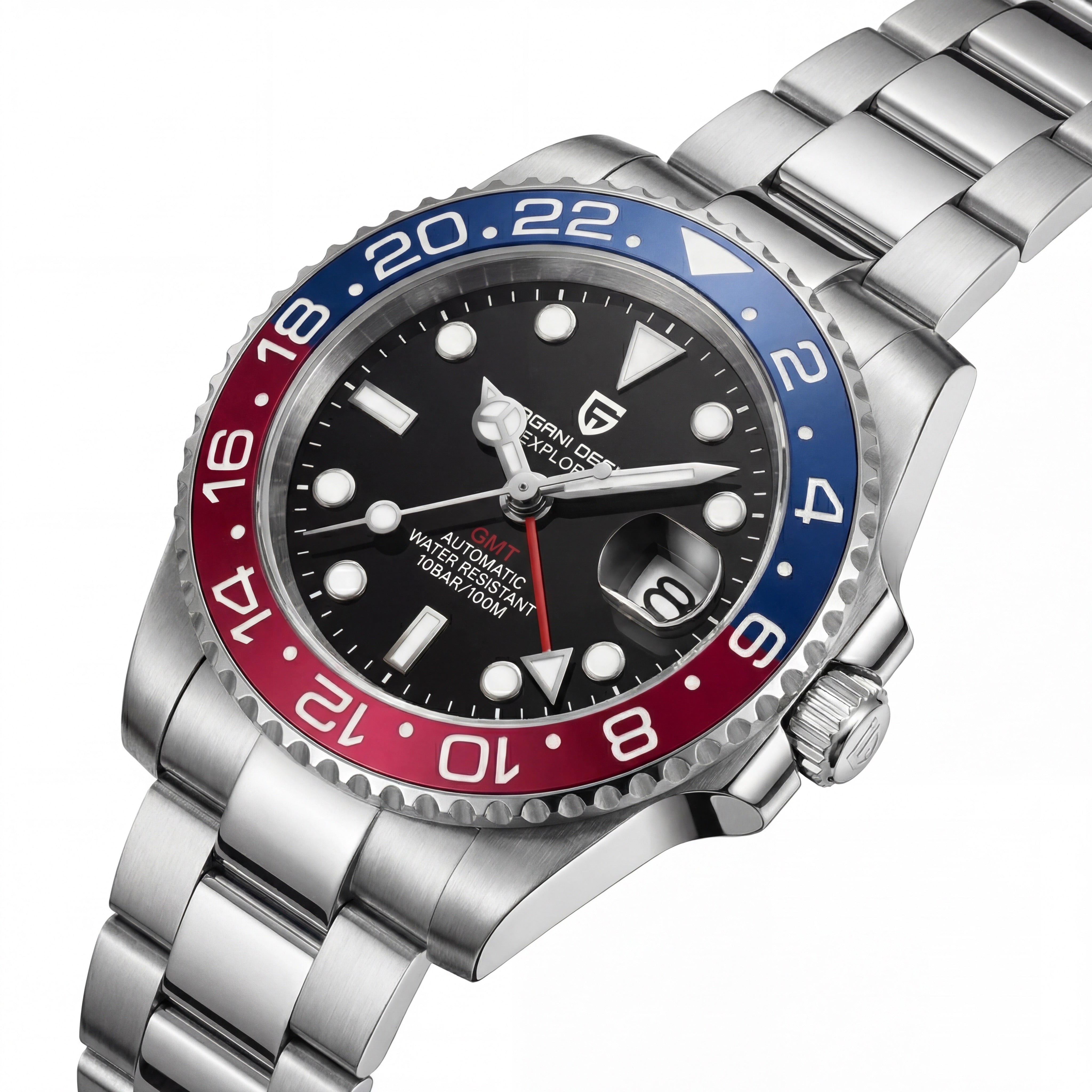 Raxton GMT Sovereign 40mm | Pepsi Steel Black Edition