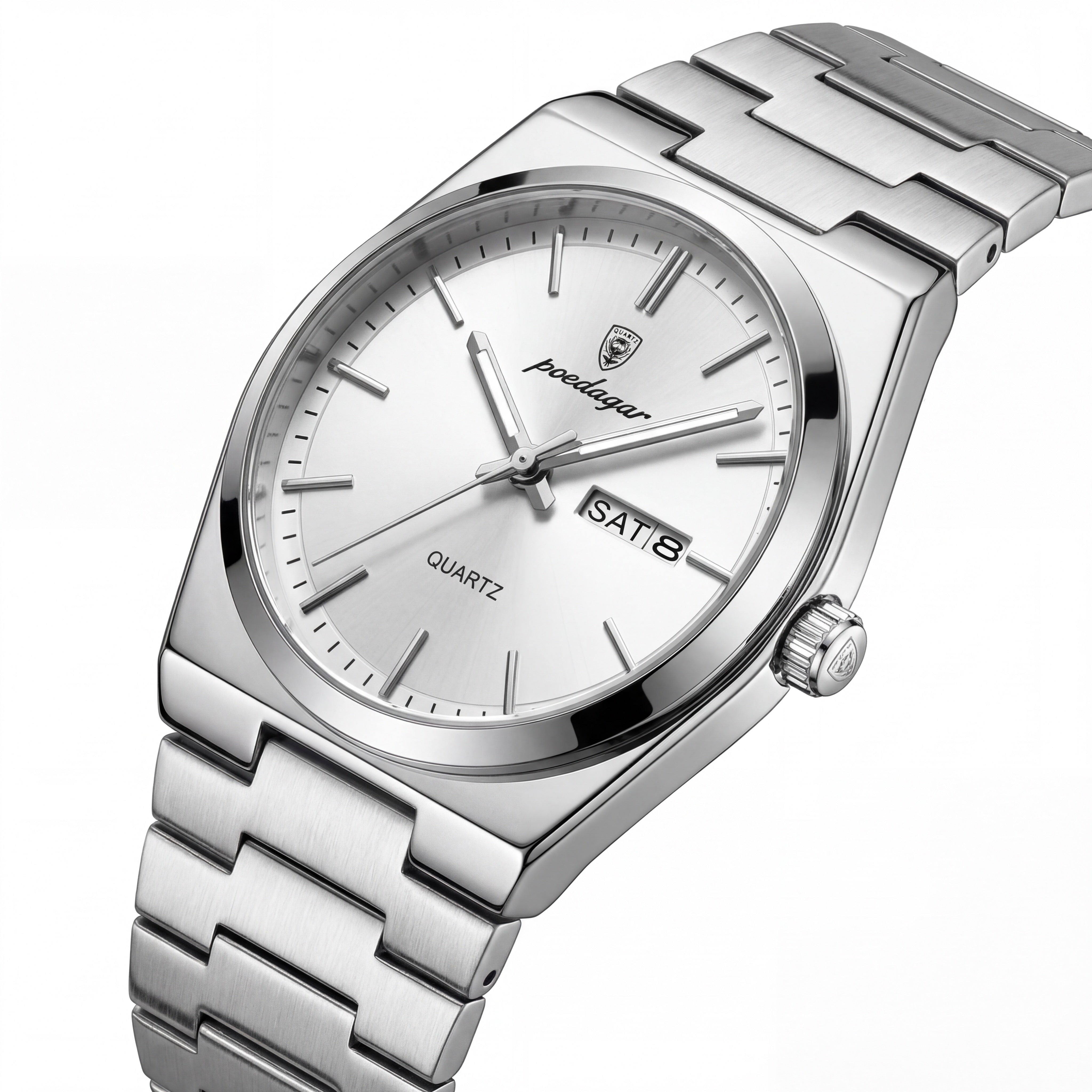 Raxton Linear Steel 40mm | Silver White