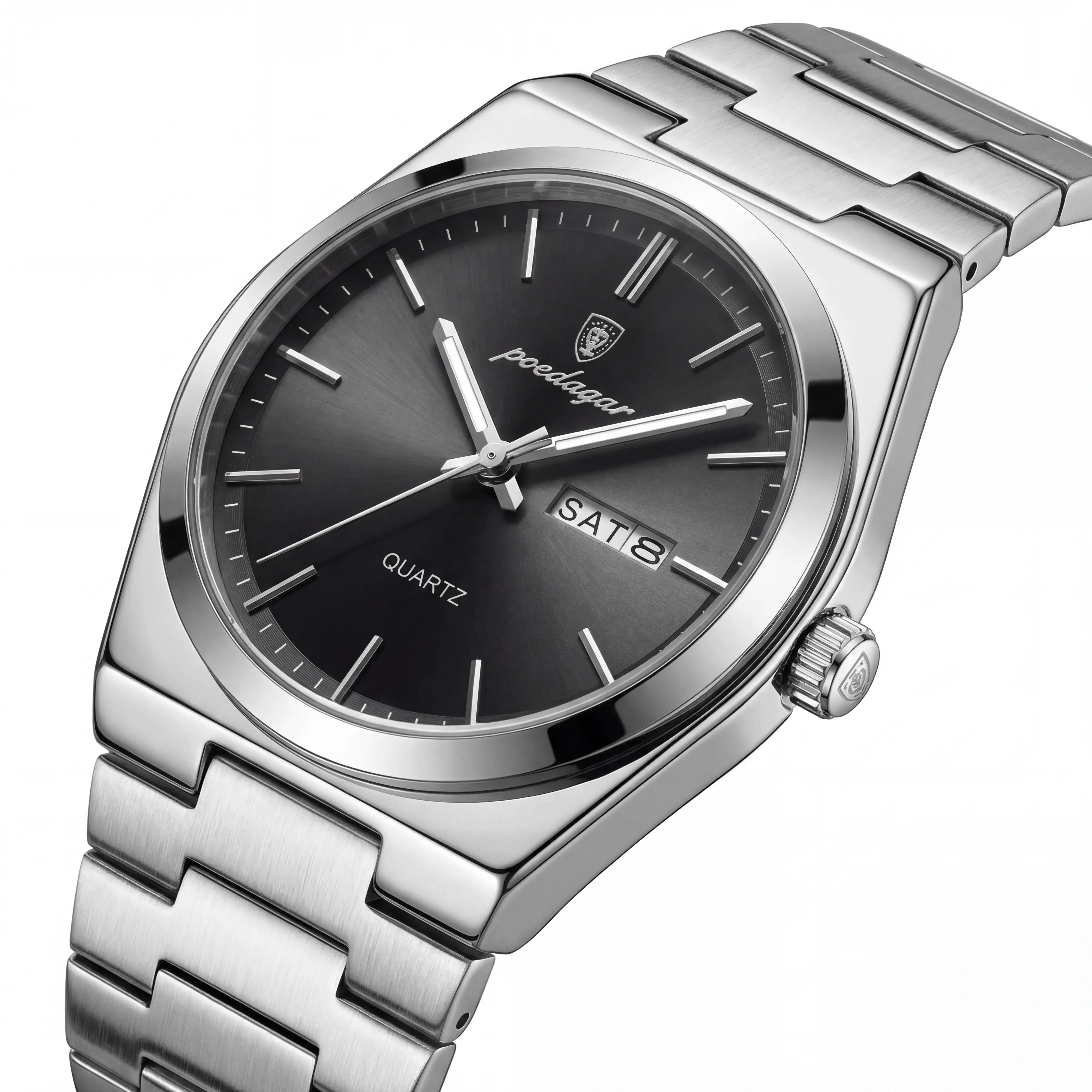 Raxton Linear Steel | Silver Black